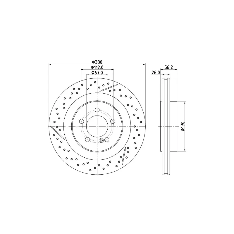 Jeu de 2 disques de frein arrière MINTEX MDC2963C