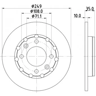 Jeu de 2 disques de frein arrière MINTEX MDC2992C