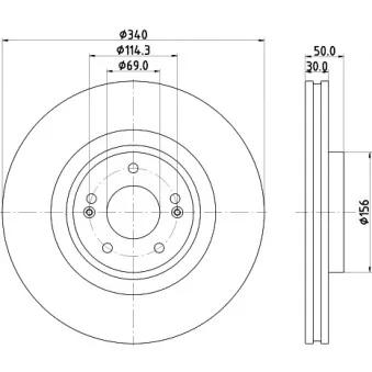 Jeu de 2 disques de frein avant MINTEX MDC3020C