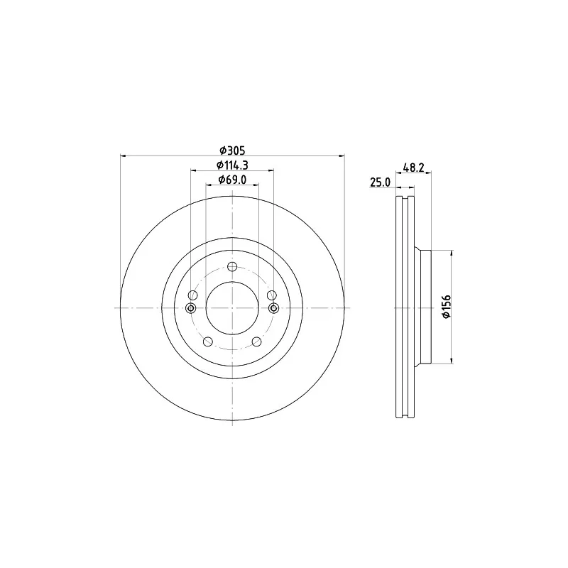 Jeu de 2 disques de frein avant MINTEX MDC3026C