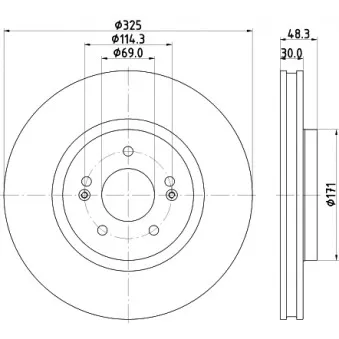 Jeu de 2 disques de frein avant MINTEX MDC3039C