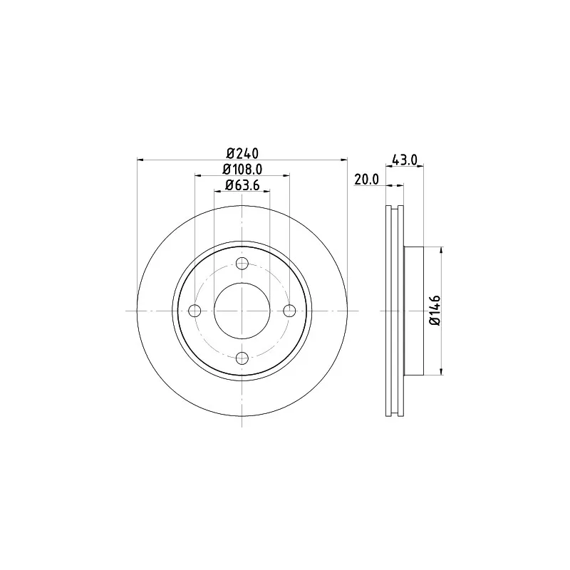 Jeu de 2 disques de frein avant MINTEX MDC579
