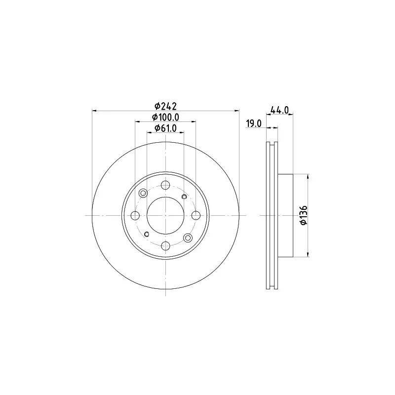 Jeu de 2 disques de frein avant MINTEX MDC645