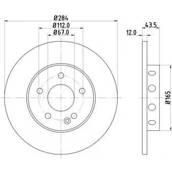 Disque de frein avant droit MINTEX MDC806