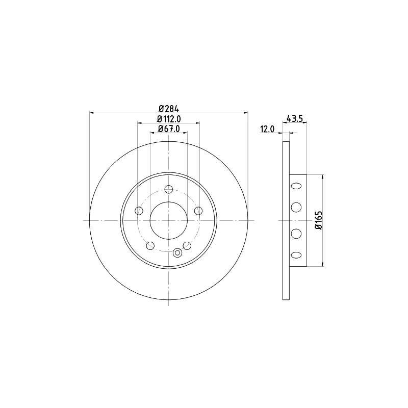 Disque de frein avant droit MINTEX MDC806
