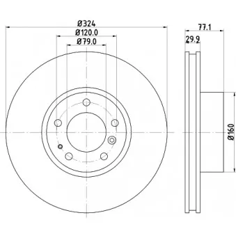 Jeu de 2 disques de frein avant MINTEX MDC833