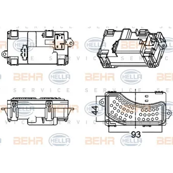 Régulateur, pulseur d'air habitacle HELLA 5HL 351 000-794