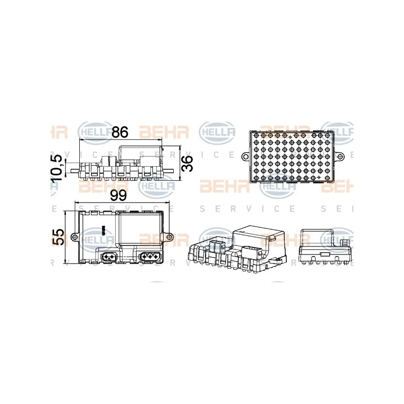 Régulateur, pulseur d'air habitacle HELLA 5HL 351 321-211