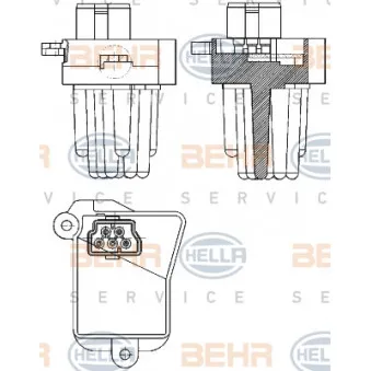 Régulateur, pulseur d'air habitacle HELLA 5HL 351 321-331