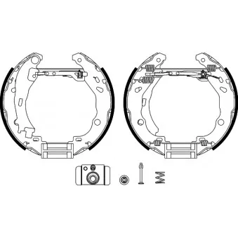 Kit de freins arrière (prémontés) HELLA 8DB 355 004-911