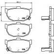 Jeu de 4 plaquettes de frein arrière HELLA 8DB 355 006-411 - Visuel 2