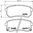 Jeu de 4 plaquettes de frein arrière HELLA 8DB 355 006-581 - Visuel 2