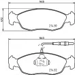 Jeu de 4 plaquettes de frein avant HELLA 8DB 355 007-711 - Visuel 2