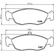 Jeu de 4 plaquettes de frein avant HELLA 8DB 355 008-291 - Visuel 2