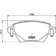 Jeu de 4 plaquettes de frein arrière HELLA 8DB 355 009-081 - Visuel 2