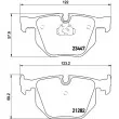Jeu de 4 plaquettes de frein arrière HELLA 8DB 355 009-331 - Visuel 2