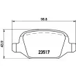 Jeu de 4 plaquettes de frein arrière HELLA 8DB 355 009-361 - Visuel 2
