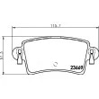 Jeu de 4 plaquettes de frein arrière HELLA 8DB 355 009-421 - Visuel 2