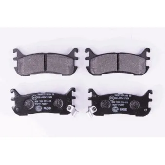 Jeu de 4 plaquettes de frein arrière HELLA 8DB 355 009-911
