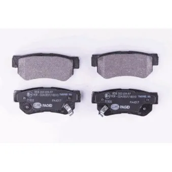 Jeu de 4 plaquettes de frein arrière HELLA 8DB 355 009-971