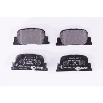 Jeu de 4 plaquettes de frein arrière HELLA 8DB 355 010-001