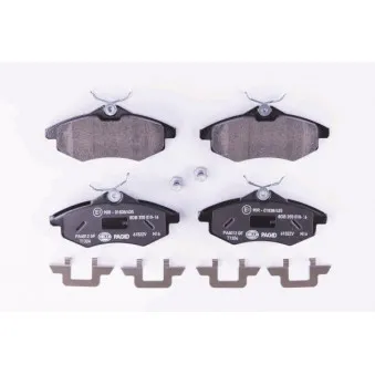 Jeu de 4 plaquettes de frein avant HELLA 8DB 355 010-161