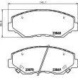 Jeu de 4 plaquettes de frein avant HELLA 8DB 355 010-231 - Visuel 2