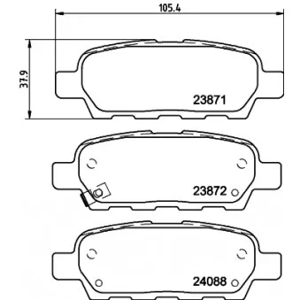 Jeu de 4 plaquettes de frein arrière HELLA 8DB 355 010-241