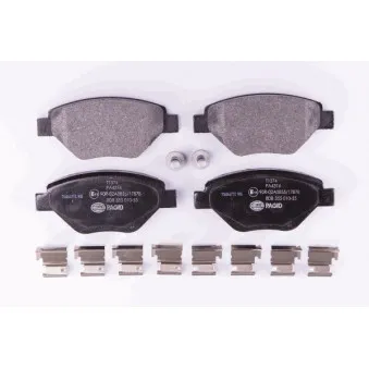 Jeu de 4 plaquettes de frein avant HELLA 8DB 355 010-551
