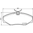 Jeu de 4 plaquettes de frein avant HELLA 8DB 355 011-091 - Visuel 2