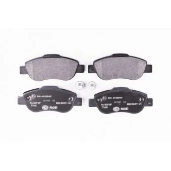 Jeu de 4 plaquettes de frein avant HELLA 8DB 355 011-241
