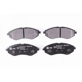 Jeu de 4 plaquettes de frein avant HELLA 8DB 355 011-251