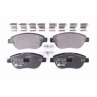 Jeu de 4 plaquettes de frein avant HELLA 8DB 355 011-331