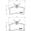 Jeu de 4 plaquettes de frein arrière HELLA 8DB 355 011-511 - Visuel 2