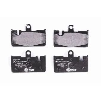 Jeu de 4 plaquettes de frein arrière HELLA 8DB 355 011-661