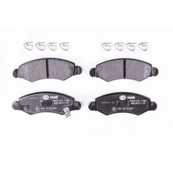 Jeu de 4 plaquettes de frein avant HELLA 8DB 355 011-691