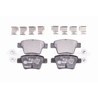 Jeu de 4 plaquettes de frein arrière HELLA 8DB 355 011-821