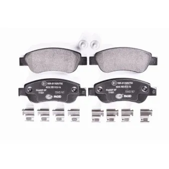 Jeu de 4 plaquettes de frein avant HELLA 8DB 355 012-141