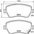 Jeu de 4 plaquettes de frein avant HELLA 8DB 355 012-301 - Visuel 2