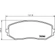 Jeu de 4 plaquettes de frein avant HELLA 8DB 355 012-351 - Visuel 2