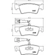 Jeu de 4 plaquettes de frein arrière HELLA 8DB 355 012-441 - Visuel 2