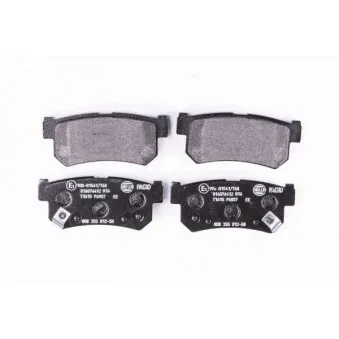 Jeu de 4 plaquettes de frein arrière HELLA 8DB 355 012-501