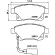 Jeu de 4 plaquettes de frein arrière HELLA 8DB 355 012-781 - Visuel 2