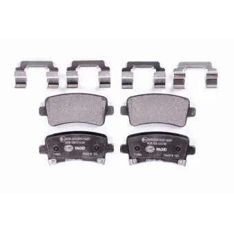 Jeu de 4 plaquettes de frein arrière HELLA 8DB 355 012-991