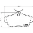 Jeu de 4 plaquettes de frein arrière HELLA 8DB 355 013-421 - Visuel 2