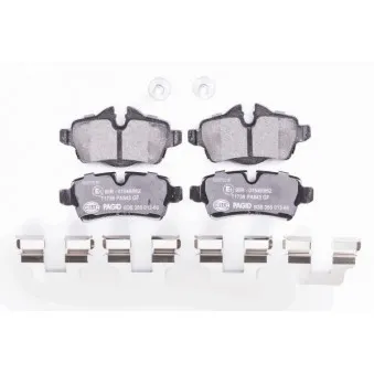 Jeu de 4 plaquettes de frein arrière HELLA 8DB 355 013-661