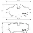 Jeu de 4 plaquettes de frein arrière HELLA 8DB 355 013-661 - Visuel 2