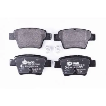 Jeu de 4 plaquettes de frein arrière HELLA 8DB 355 013-851