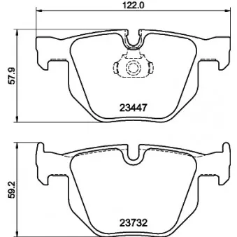 Jeu de 4 plaquettes de frein arrière HELLA 8DB 355 013-941