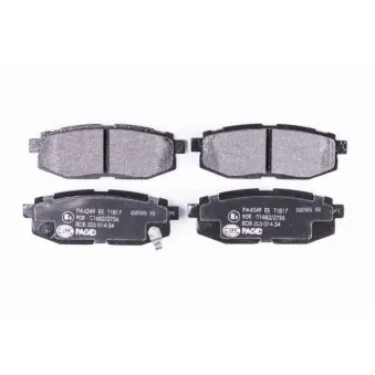 Jeu de 4 plaquettes de frein arrière HELLA 8DB 355 014-341